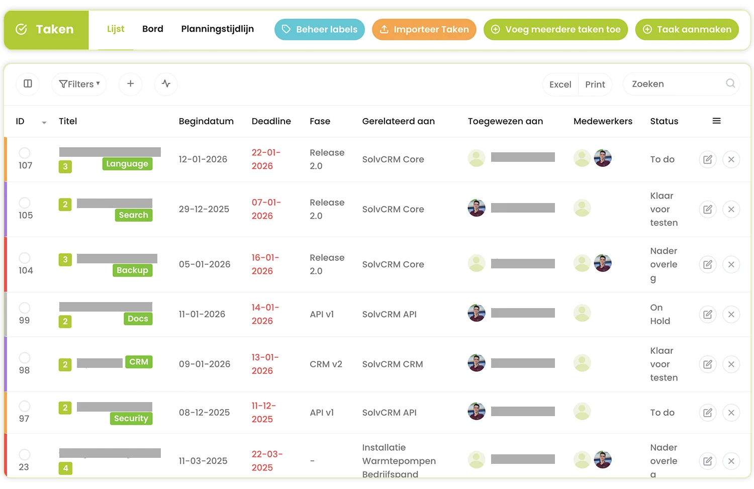 SolvCRM+ urenregistratie met klantinformatie en aangesloten bedrijfsprocessen